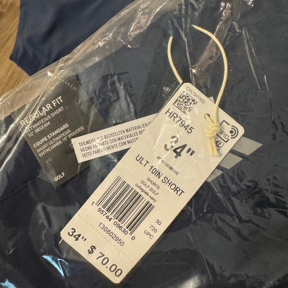 Adidas Navy Golf Shorts - Picture 2 of 2